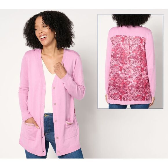 Susan Graver Women's Top Sweater Sz L Inspired by Mixed Media Purple A657696 - Picture 1 of 4